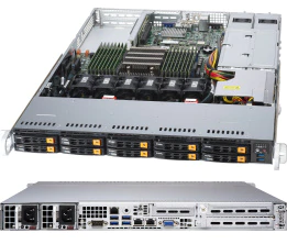 Super 1114S-WN10RT, 1x AMD 7002,Video,2x 10GB/BCM57416,10x HS 2.5" U.2 NVMe,IPMI,D4(4TB),1U RM,R750W