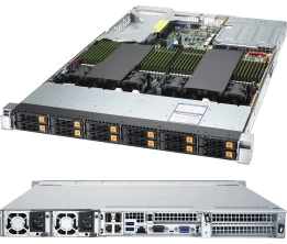 Super 1124US-TNRP,2xEPYC 7003,Video,2x10GB+2x10GB/SFP+,12xHS 2.5" U.2 NVMe,IPMI,D4(8TB),1U RM,R1200W