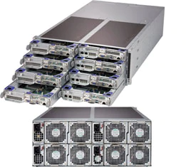 Super F619P2-FT+, Front8xNode,2xLGA3647,Video,SIOM,2 or 4 Int 2.5" SATA3/NVMe,IPMI,D4(3TB),4U/R2200W