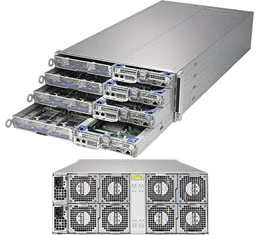 Super F619H6-FT,Front 4x Node, 2xLGA3647,Video,SIOM,12x Fixed 3.5" SATA3 Bays,IPMI,D4(3TB),4U/R2200W