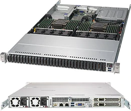 Super 1029P-NES32R,2xLGA3647,2xPCIe,Video,2x10GB/X550,32xHS PCI-E E1.S Bays,IPMI,D4(6TB),1U/R1600W