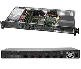 Super 5019A-FN5T, Atom C3958, Video, 1xGB+4x10GB,2xInt 2.5 or 1x3.5 Bays,IPMI,D4(256G),1U/200W AC-DC