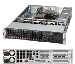 Supermicro SC213AC8-R1K23W, 2U RM, WIO, 16x HS 2.5" SAS3(12Gb/s)+1x 5.25" Bays, 7x LP Slots, R1200W