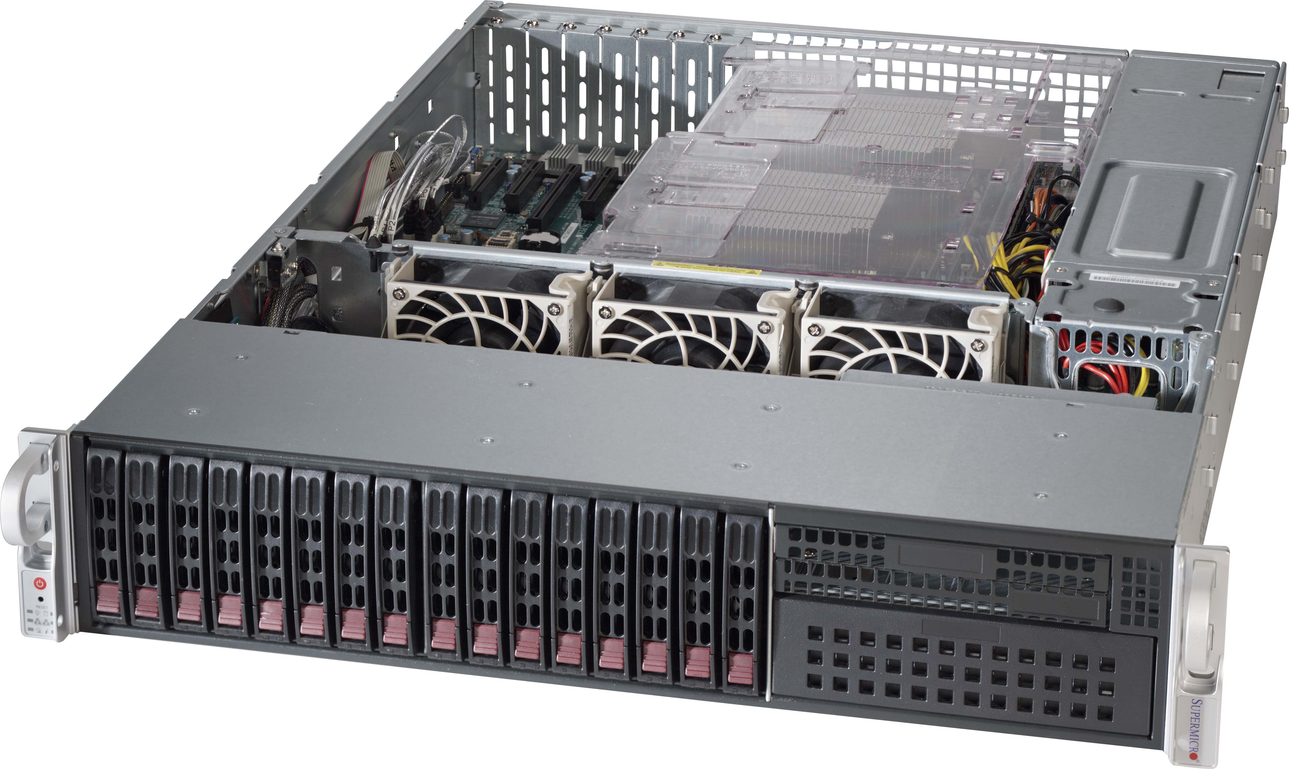 Supermicro SC213BAC8-R1K23LP, 2U RM, 16x HS 2.5" SAS3(12Gb/s)+1x 5.25" Bays, 7x LP Slots, R1200W