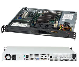 Supermicro SC512F-410, 1U RM, 2x HDD+1x Slim CD Bays, 410W -48Vdc,