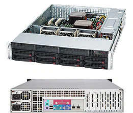Supermicro SC825TQC-R802LP, 2U RM, 8x HS SAS3(12Gb/s)+2x Fixed 3.5" Bays, 7x LP FL Slots, R802W(1+1)