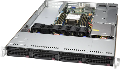 Super 510P-WTR,1xLGA-4189,WIO,3xPCIe4.0,Video,2x10GB/X550,4xHS 3.5" SATA3 Bays,IPMI,D4(3TB),1U/R500W