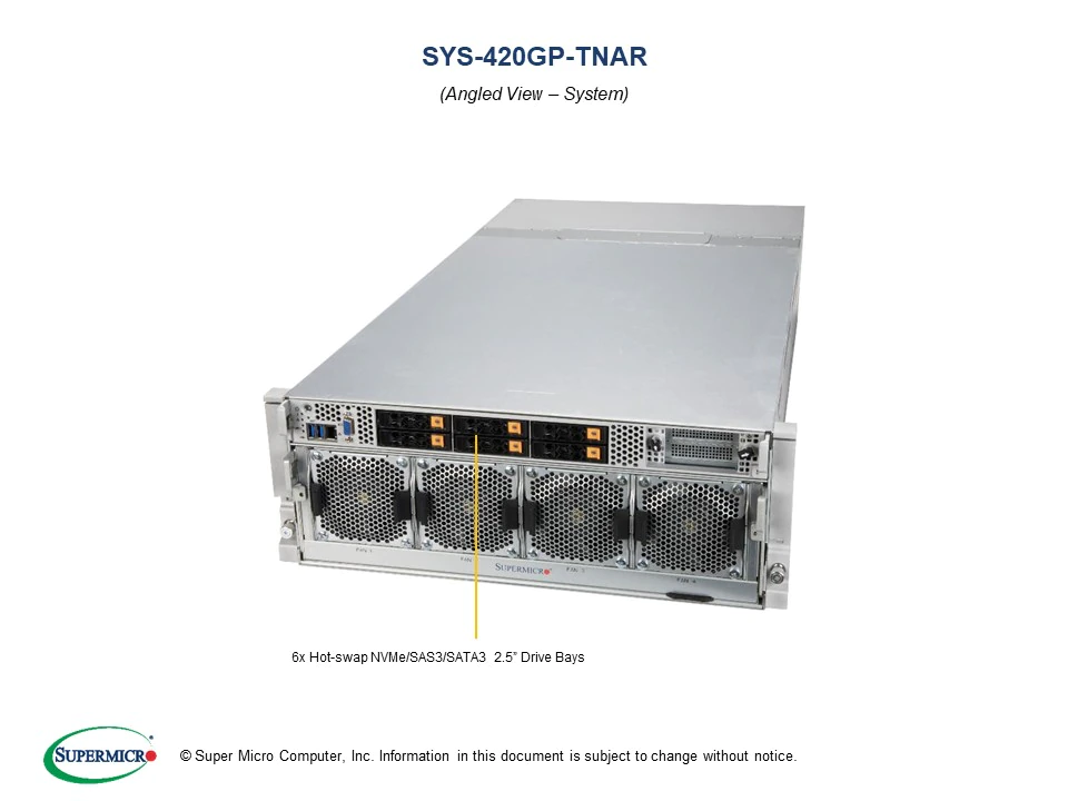 Super 420GP-TNAR,2x LGA-4189,10xPCIe4.0,Video,2x10GB,6x2.5" HS SATA3/NVMe,IPMI,D4(12TB),4U/R2KW(4x)
