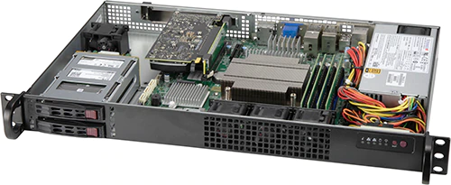 Super 110C-FHN4T, 1x LGA1200,Video,2x 10GB+2x GB LAN,2x HS 2.5" Bays,IPMI,D4(128GB),1U/200W LN AC-DC
