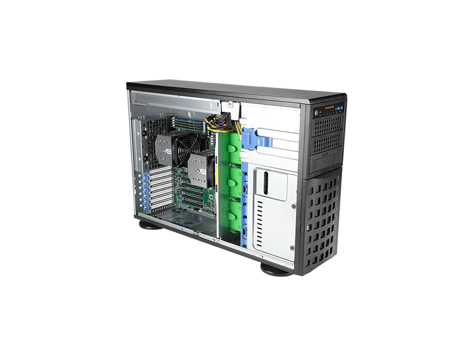 Super 740A-T,2x LGA-4189,6x PCIe4.0,Video,2xGb+IPMI,8xHS SATA3(C621A)+R Bays,D4(4TB),4U/Tower/R1200W
