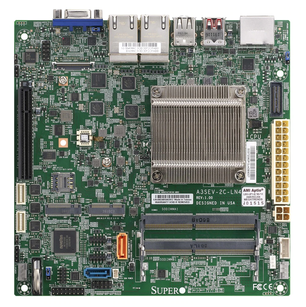 Super MBD-A3SEV-4C-LN4, Atom x6425E-3Ghz/4C4T,1xPCI-e,Video HD Audio,4xGB LAN,2xSATA3,M.2,DDR4(32GB)