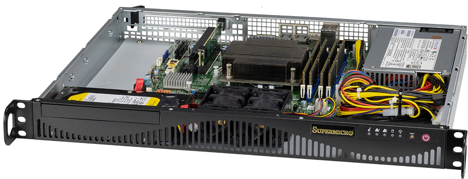 Super 510T-ML, Xeon E-2300, 1xPCIe4.0,Video,2x GB,2xFixed 3.5 or 3xFixed 2.5",IPMI,D4(128GB),1U/350W