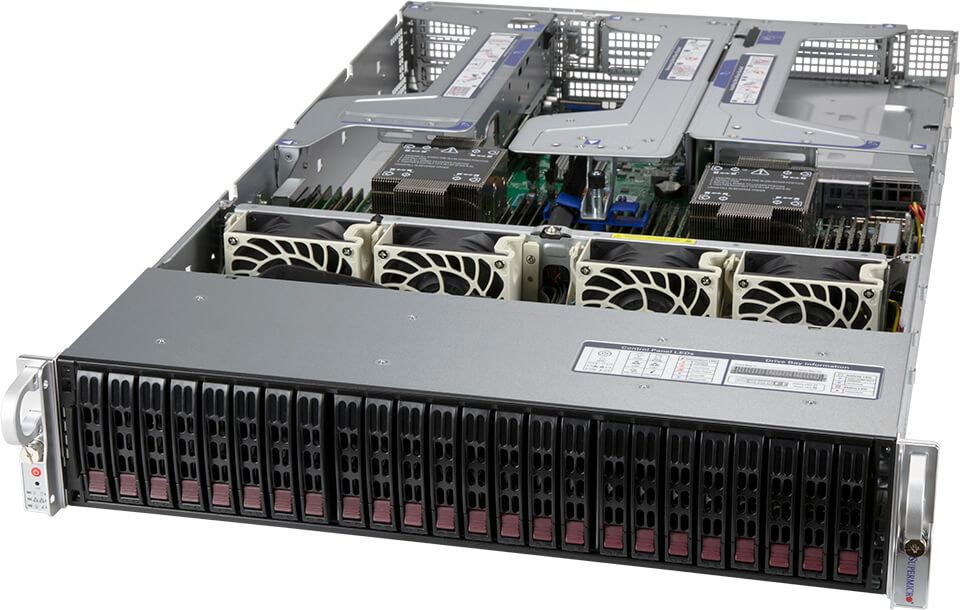 Super 220HE-TNRD,2xLGA-4189,8xPCIe4.0,Video,AIOM Slot,24xHS 2.5" SAS/NVMe4,IPMI,D4(8TB),2U/R1620W,DC