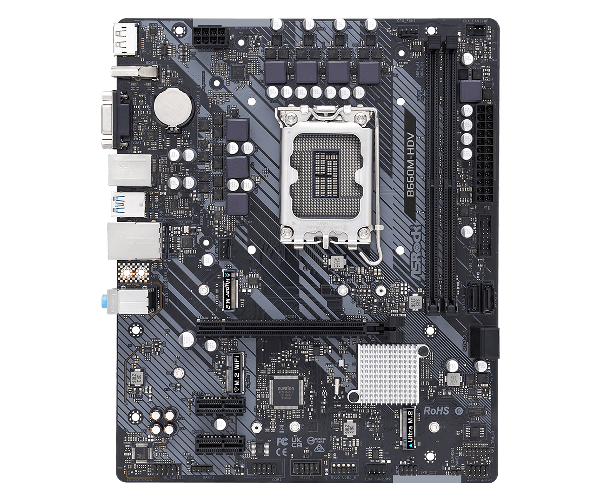 ASRock B660M-HDV B660 LGA1700 Max64GB DDR4 PCI Express MicroATX