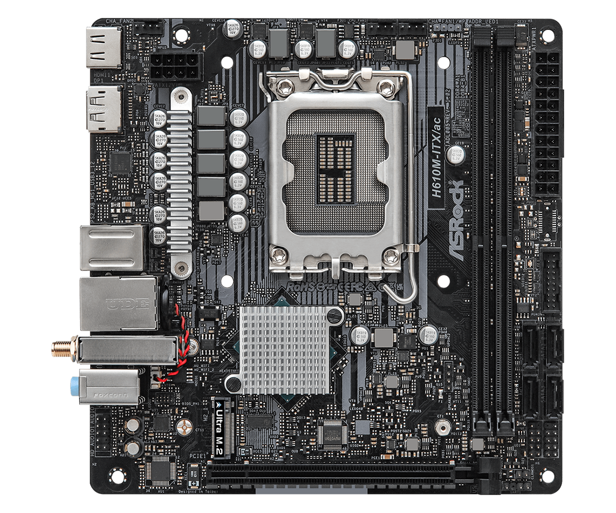 ASRock H610M-ITX AC H610 LGA1700 Max64GB DDR4 PCIe SATA USB MiniITX