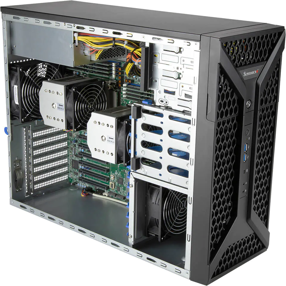 Super 730A-i, 2x LGA-4189, 5x PCI-E 4.0, Video, HD Audio,2xGB,SATA+R,D4(2TB),Tower/1200W