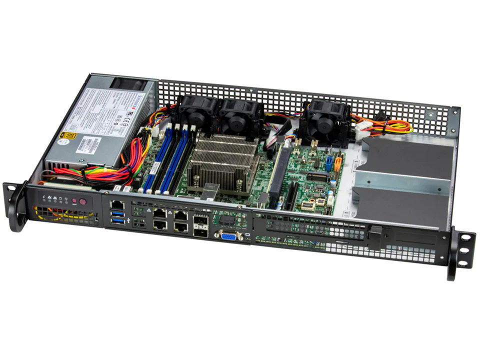 Super 510D-4C-FN6P,Xeon D-1718T,Video,4xGB+2x25G/SFP28 LAN,4x2.5",IPMI,D4/256GB,1U/200W,AC-DC,IoT