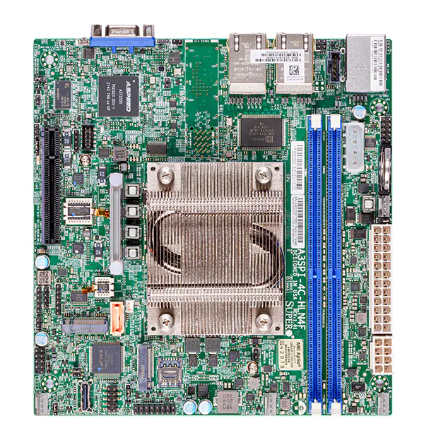 Super A3SPI-4C-HLN4F, Atom C5315,1x PCI-e,Video,4x GB LAN,5x SATA3 SoC,M.2,IPMI, DDR4(128GB),12V DC