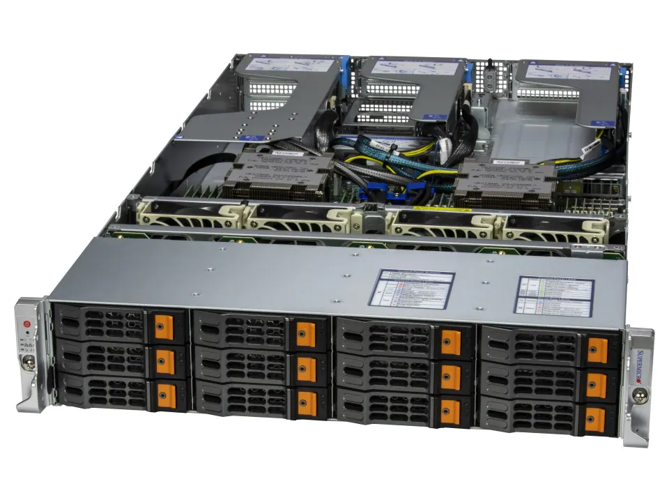 Super 2025HS-TNR,2xEPYC/9004,Video,Via AIOM LAN,12xHS 3.5" NVMe/SAS3/SATA3,IPMI,D4(6TB),2U RM,R1600W