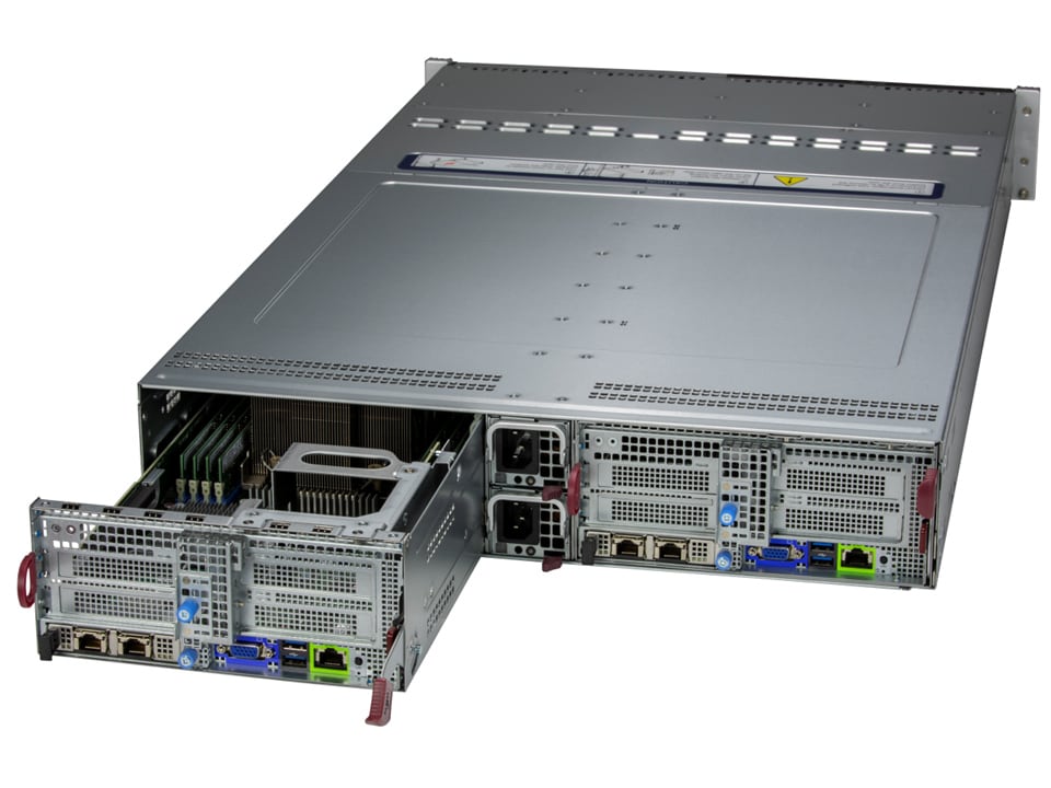 Super 621BT-DNC8R,2xNodes,2xLGA-4677,Video,AIOM,6x HS 3.5" SAS3(3808/IT)/NVMe,IPMI,D5(4TB),2U/R2200W