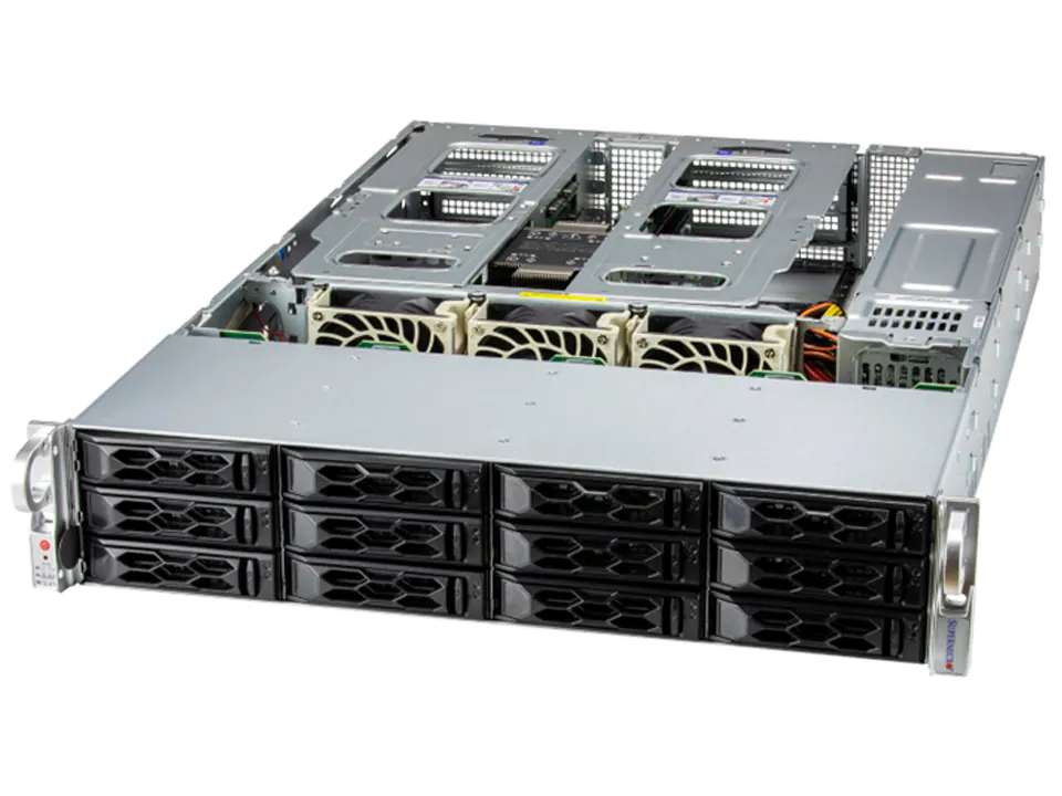 Super 521C-NR,1xLGA-4677,6xPCIe5,Video,AIOM&AOC,12xHS 3.5" SATA3/NVMe+R,IPM,D5(4TB),2U/R1200W