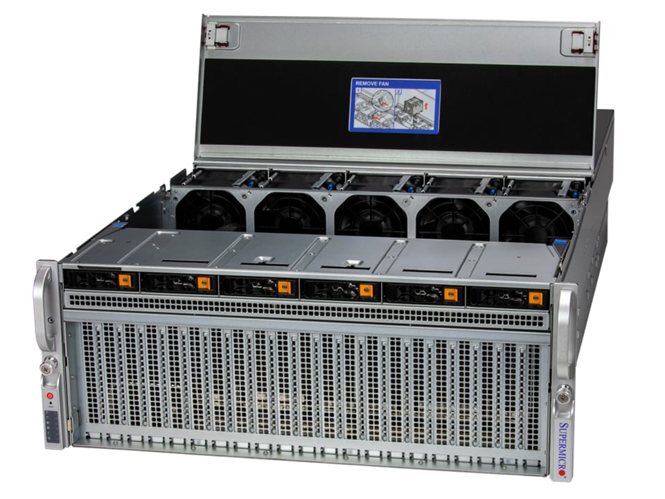 Super 421GU-TNXR,2xLGA-4677,8xPCIe5.0,Video,2x10GB,6x2.5" HS SAS3/SATA/NVMe,M.2,IPMI,D5(8TB),4U/R3KW