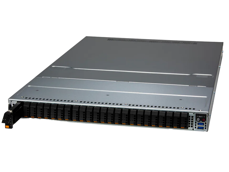 Super 121E-NES24R,4th Gen 2xLGA-4677,4xPCIe5.0,Video,2xAIOM,24xE1.S HS NVMe,M.2,IPMI,D5(8TB),1U/R2KW