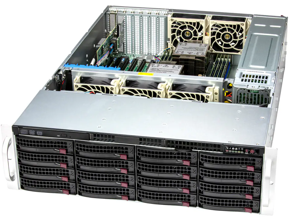 Super 631E-E1CR16L,2xLGA4677,Video,2x10GB,16xHS SAS3(3808L/IT Mode) Bay,2xM.2,IPMI,D4(4TB),3U/R1200W