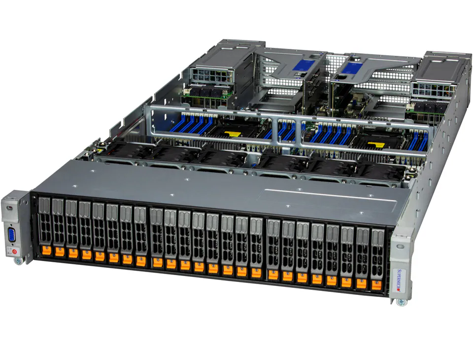 Super 241H-TNRTTP,4xLGA-4677,8xPCIe 5.0,Video,2xAIOM,8xHS 2.5" NVMe/SAS/SATA,IPMI,D5(16TB),2U/R2700W