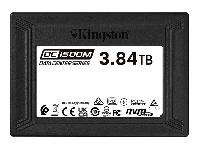 Kingston Data Center DC1500M - SSD - 3.84 TB - internal - 2.5" - U.2 PCIe 3.0 x4 (NVMe)