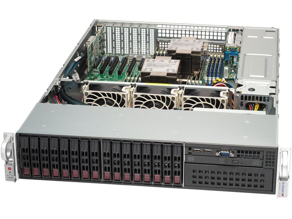 Super 221P-C9RT,2xLGA-4677,5xPCIe5,Video,2x10GB,16xHS 2.5" SAS3(S3908L/HW Raid,IPM,D4(4TB),2U/R1200W
