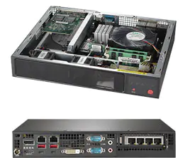 Super E300-9C,LGA-1151,PCIe3.0,VGA,HD Audio/HDMi,2xGB,2x2.5" Bays,M.2,D4/32GB,Compact 1U Box,150W DC