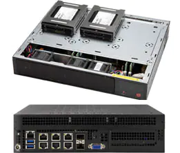 Super E301-9D-8CN8TP,D-2146NT/8C/16T,VGA,4xGB+2x10GB+2x10GB/SFP+,4x7mm SSD,M.2,D4/256G,Compact 1U,DC