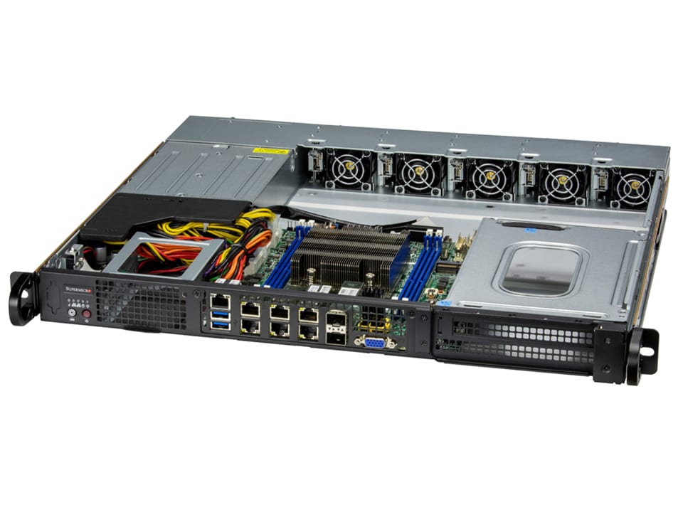 Super 110D-14C-FRAN8TP,Xeon D-2766NT,Video,4xGB+2x25G/SFP28+2x10GB,2x2.5" Bay,IPMI,D4/512GB,1U/R800W