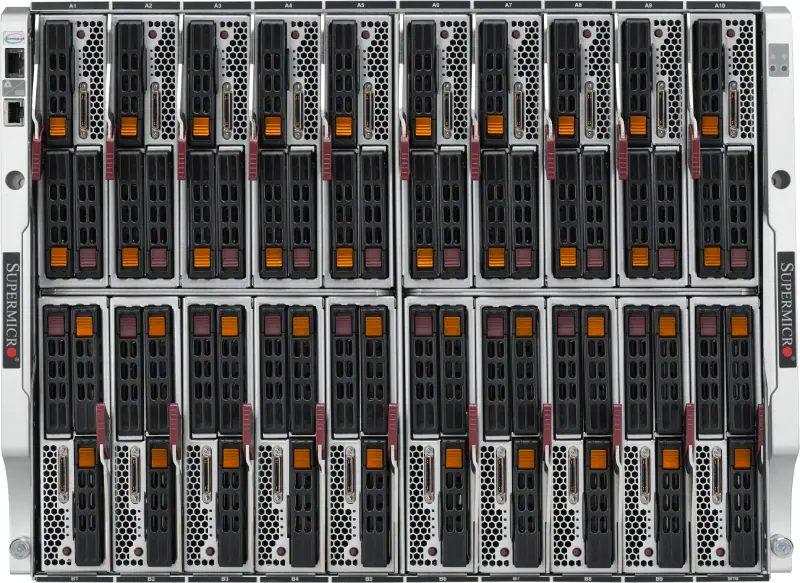 SuperBlade SBE-820H2-630,20xHS 2-Socket Blade,1xCMM,1x200G HDR IB+2xEthernet Switch,8U RM,6xHS 3000W