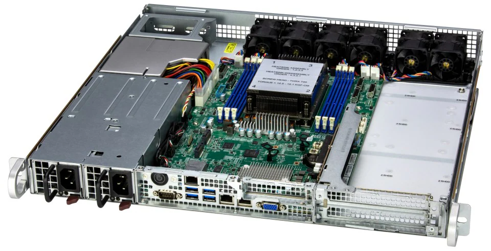 Super 1115S-FWTRT,1xAMD 8004,Front IO,3xPCI5,Video,2x10GB,2x2.5"SATA/NVMe,IPMI,D5(576GB),1U RM,R800W