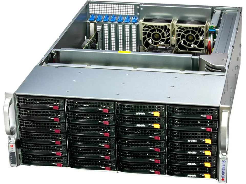 Super 641E-E1CR24L,2xLGA4677,Video,2x10GB,24xHS SAS3(3808L/IT Mode) Bay,2xM.2,IPMI,D4(4TB),4U/R1200W