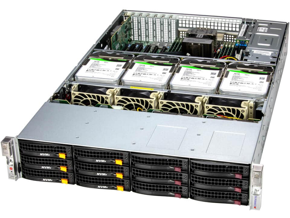 Super 621E-ACR16L,2xLGA4677,Video,2x10GB,16xHS SAS3(S3816L/IT Mode) Bay,2xM.2,IPMI,D4(4TB),2U/R1600W
