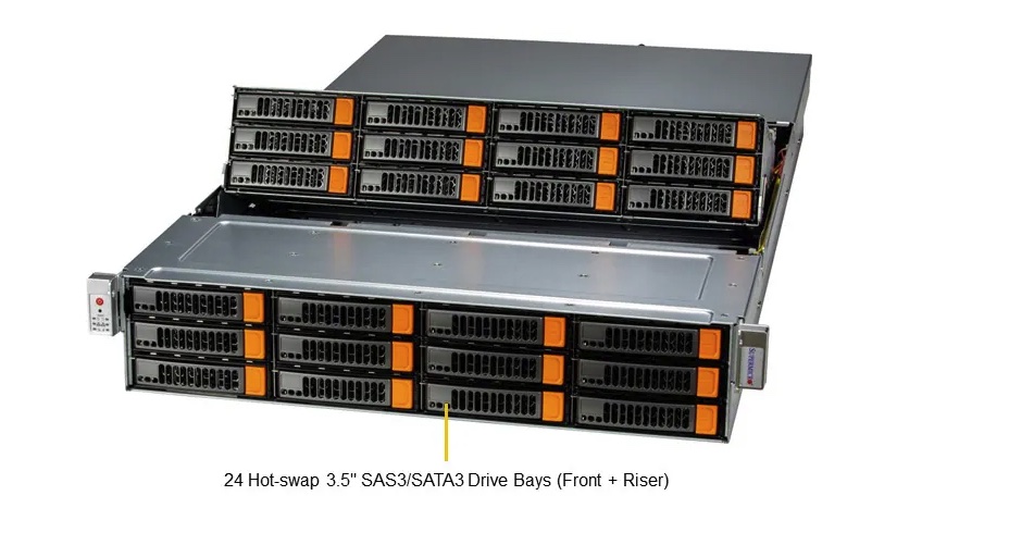 SMC SSG-521E-E1CR24H, Single Socket LGA-4677, 4th/5th Gen Intel Xeon, DDR5 RDIMM 16x slots, IPMI, 2U