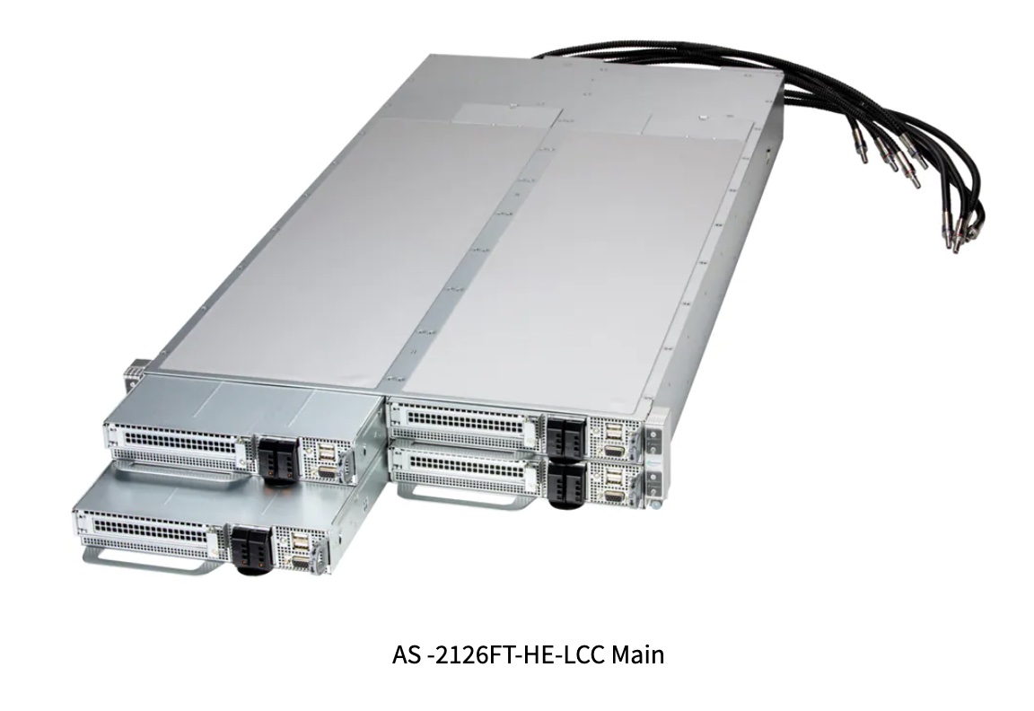 Super A+ Server AS -2126FT-HE-LCC, 2U 4-Node FlexTwin¿ with liquid cooling