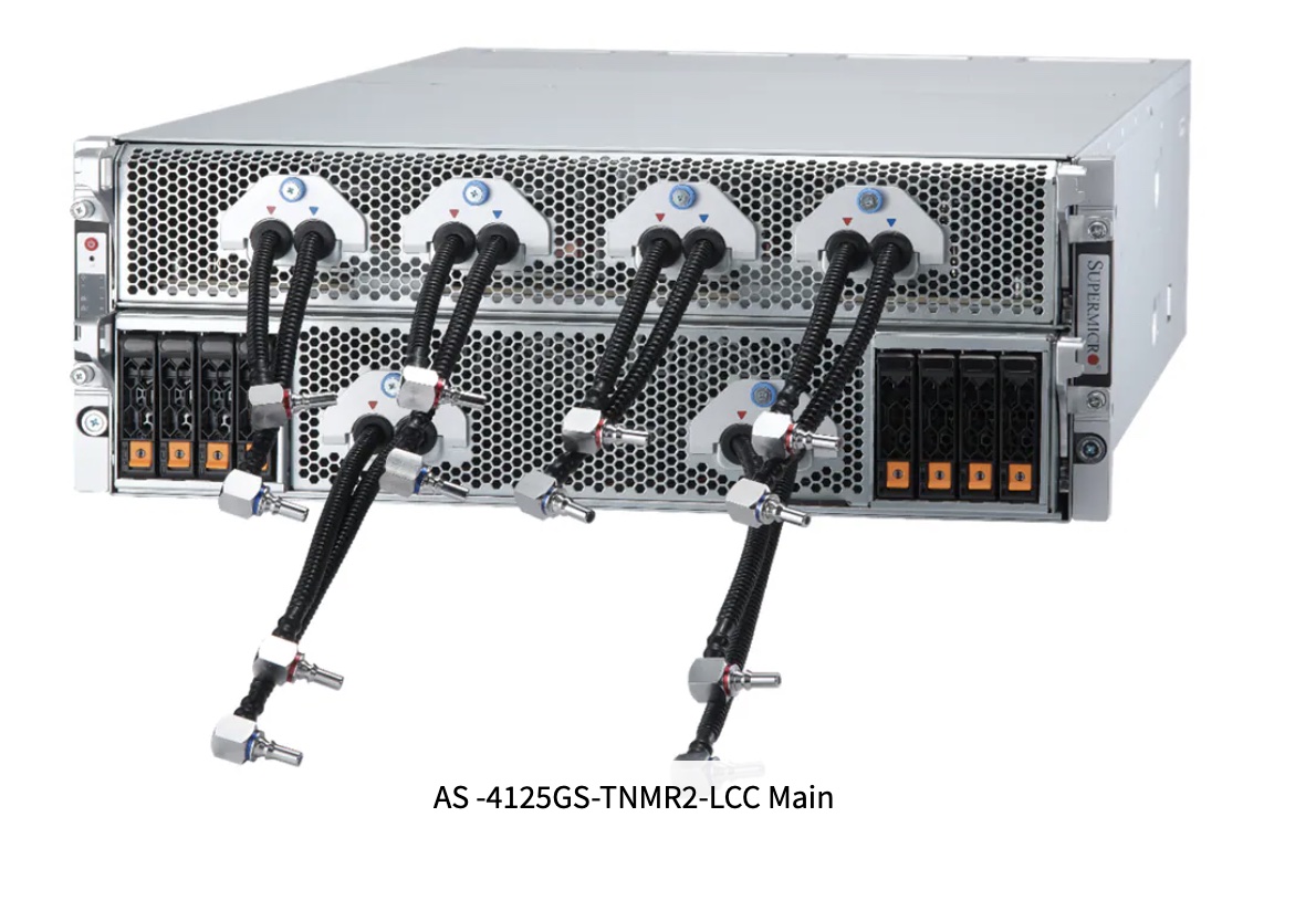 Super GPU A+ Server AS -4125GS-TNMR2-LCC, DP AMD 4U Liquid-Cooled System with AMD Instinct¿ MI300X