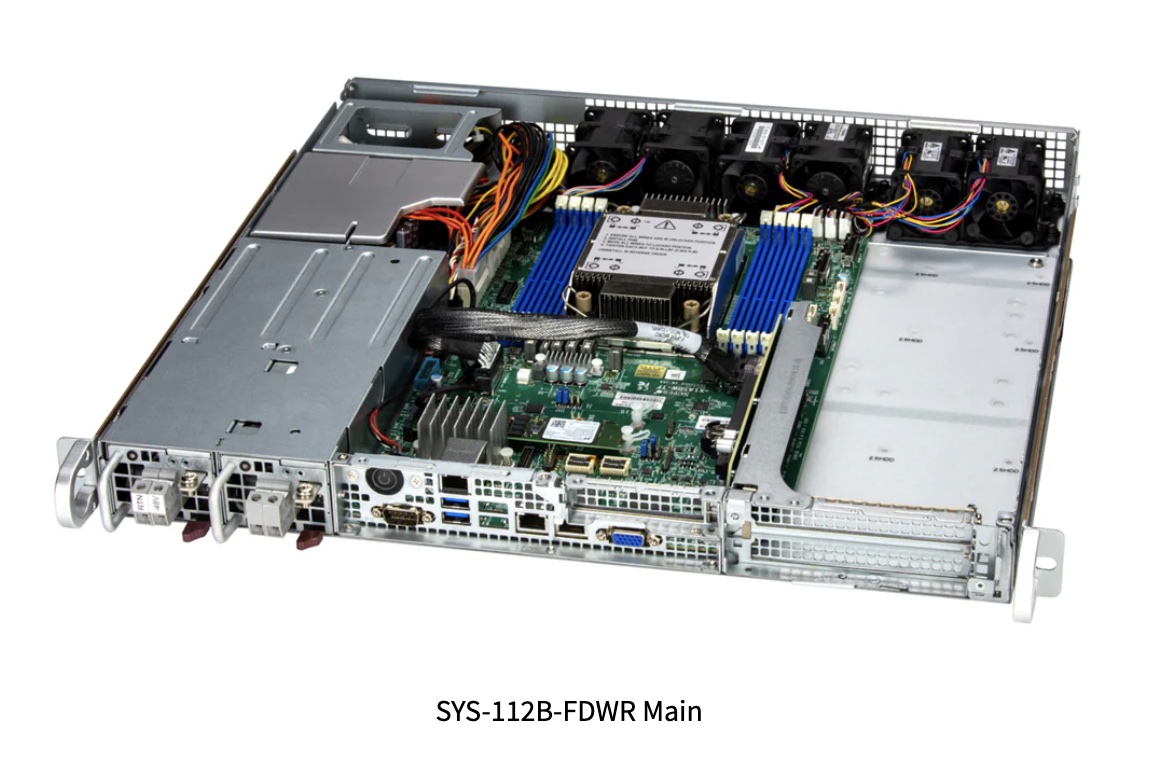 IoT SuperServer SYS-112B-FDWR, 1U Compact Edge Server with 2 NVMe/SATA bays