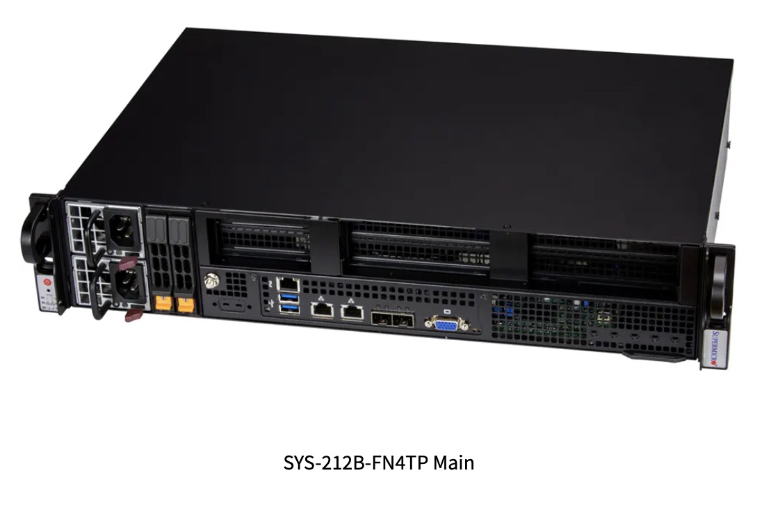 SuperServer IoT SYS-212B-FN4TP, X14 2U Short-depth Front I/O System with 4x 10G ports, 2x 2.5" NVMe