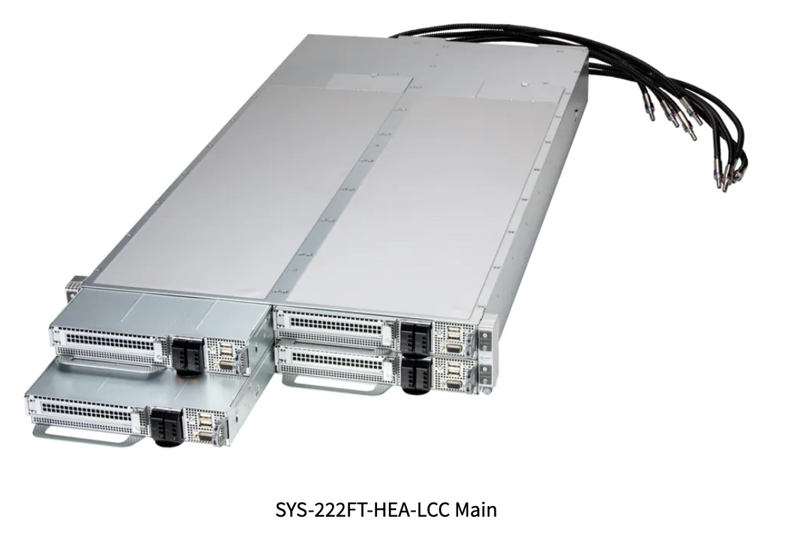 FlexTwin SuperServer SYS-222FT-HEA-LCC, 2U 4-Node FlexTwin¿ with 2 hot-swap E1.S drives per node