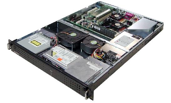 AIC RMC1H2-5I-XP, 1U RM, 1x Slim CD & FDD+3x Int HDD Bays, 1x PCI R. Card, 350W EPS-12V P.S