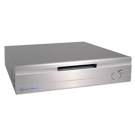SilverStone LC02-S, Silver F Alum, 1x Slim+1x 3.5" Bays, 2x PCI, 220W HTPC Slim Desktop Case