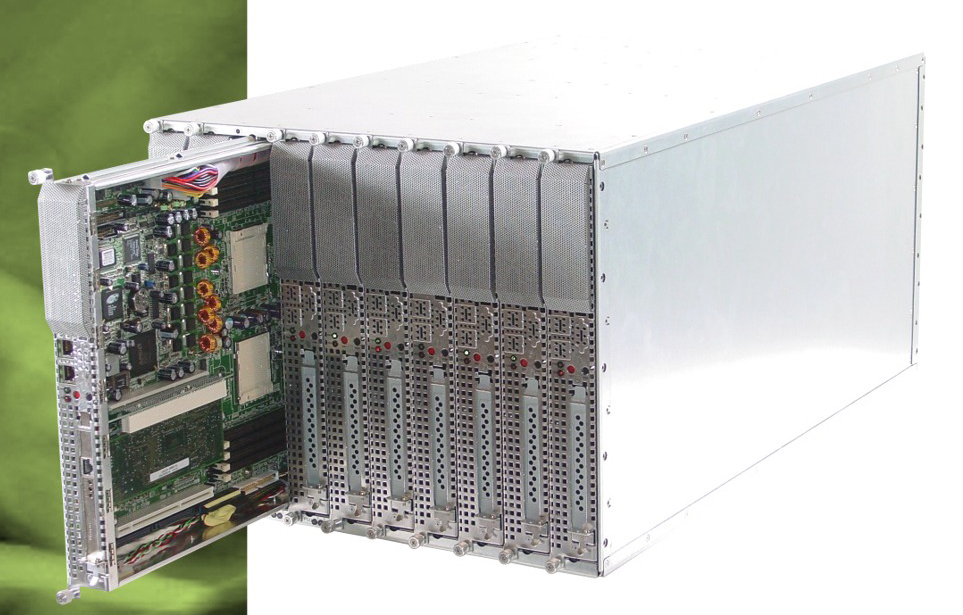 AIC RBS8A , 8U, 10 x M/B trays, 10 x 350W P.S, 120W Redundant P.S for the system fans