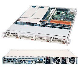 Super 6014P-8R, E7520, 800Mhz, Video, 2x GB Lan, 4x HS SCSI, DDR(32GB), 1U/2x 560W