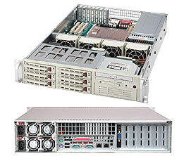 Supermicro SC823S-R500LP, 2U RM, 6x HS SCA+1x 5.25"+1x Slim CD Bays, LP, 2x 550W P.S