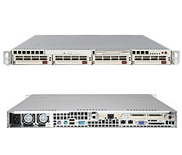 Super 6014H-T, E7520, 800Mhz, Video, 2x GB Lan, 4x HS SATA+Raid, DDR(32GB), 1U/500W